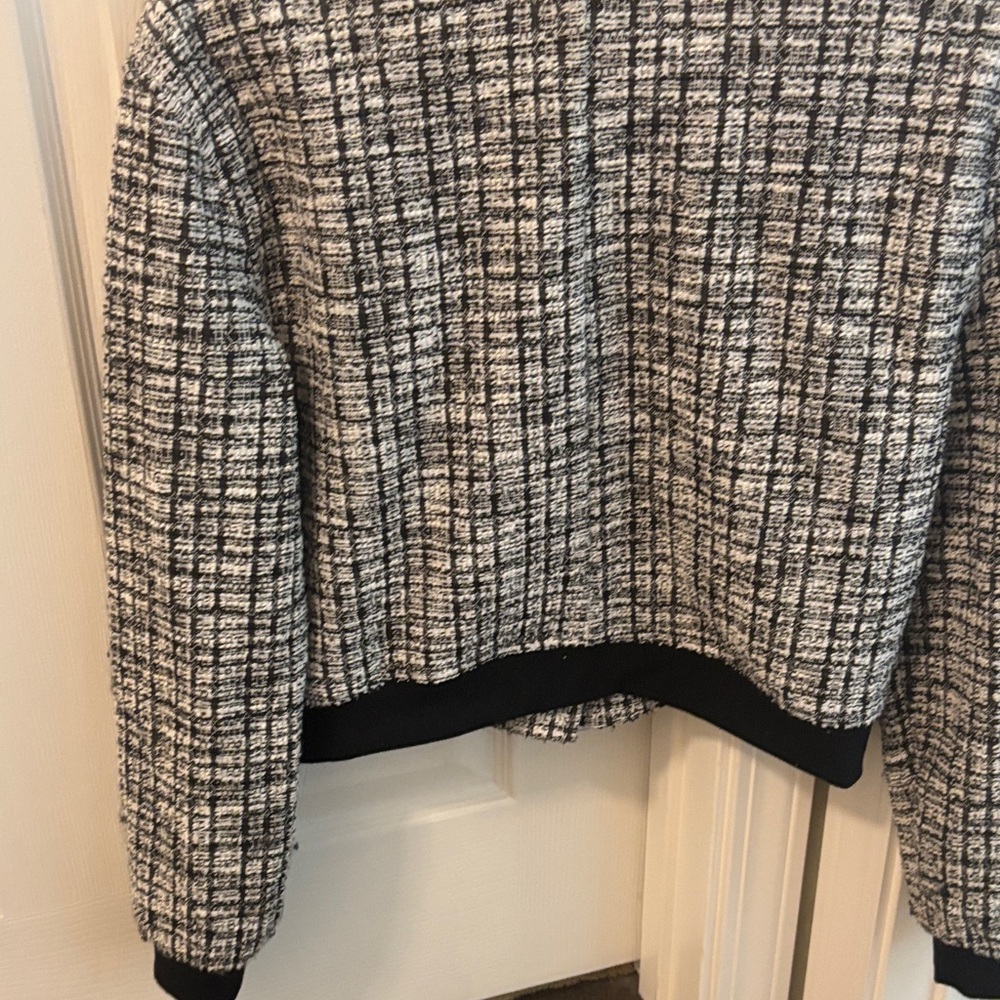 Madden NYC Black and White Checkered Bomber Jacket - Picture 9 of 11
